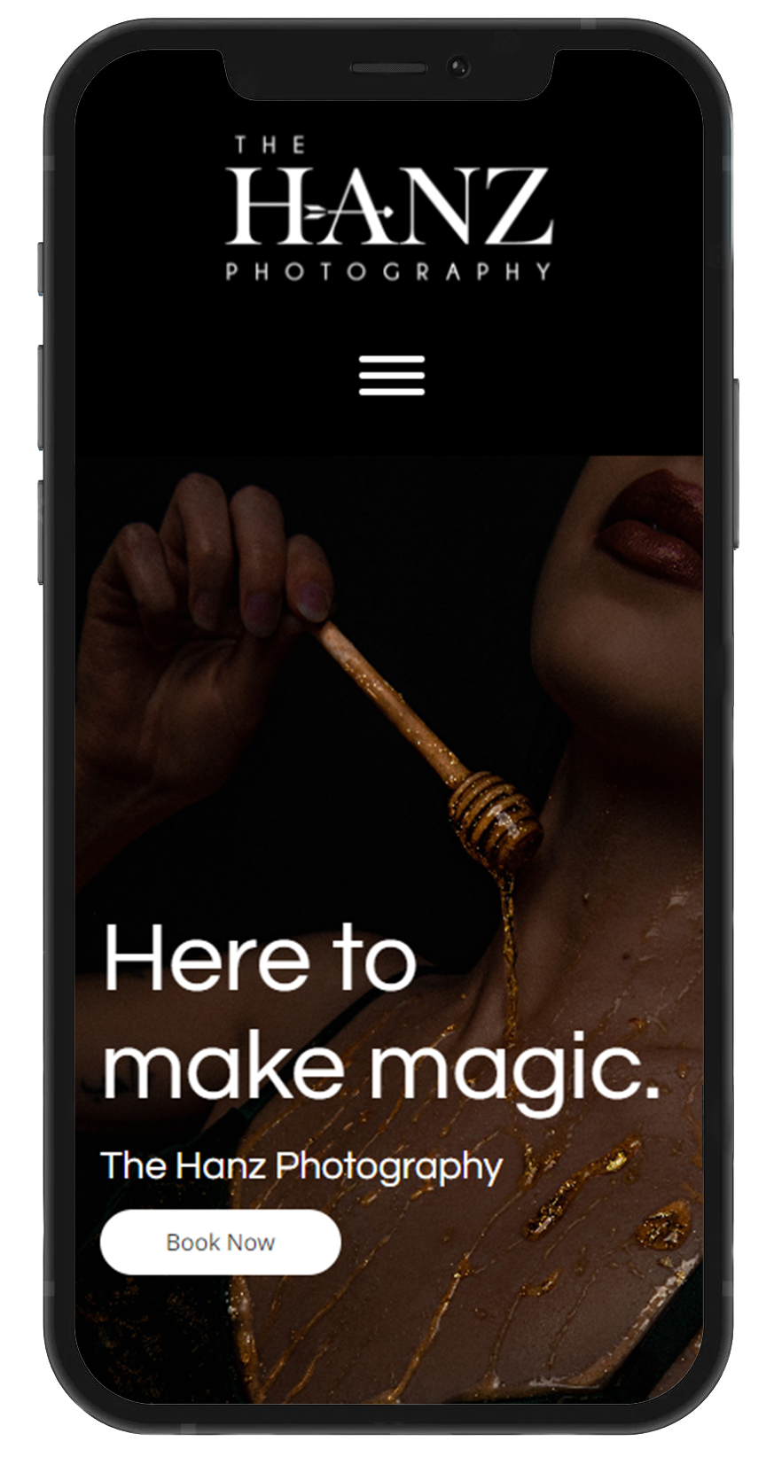 Mobile Website Mockup - The Hanz Photography